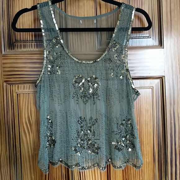 Sixes and Sevens Tops - Gorgeous! Buckle Beaded Tank